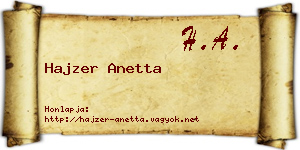 Hajzer Anetta névjegykártya